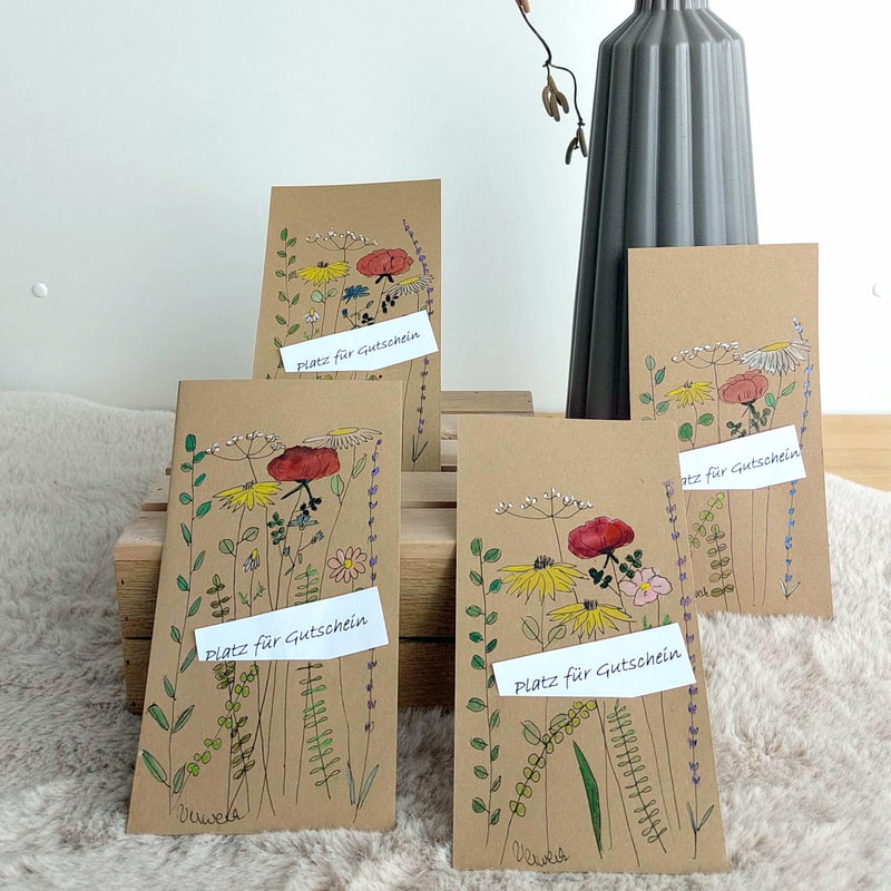 Gutscheinkarte Blumenmotiv